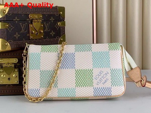 Louis Vuitton Pochette Accessoires Pistachio Green Damier Coated Canvas Replica