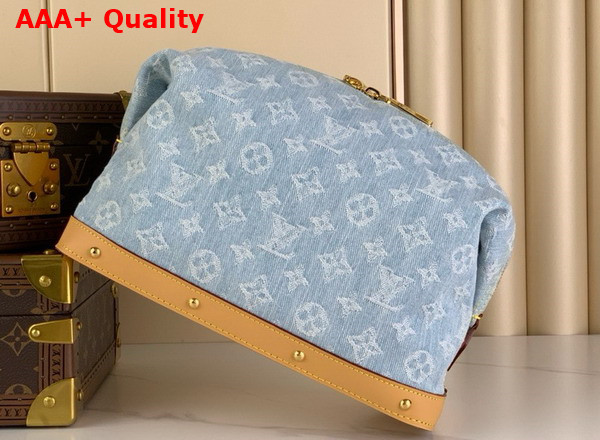 Louis Vuitton Pochette Cosmetique GM Sky Blue Monogram Denim Replica