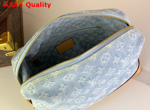 Louis Vuitton Pochette Cosmetique GM Sky Blue Monogram Denim Replica