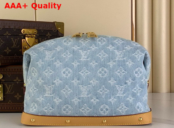 Louis Vuitton Pochette Cosmetique GM Sky Blue Monogram Denim Replica