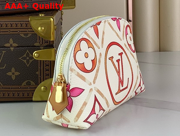 Louis Vuitton Pochette Cosmetique PM Coral Monogram Tiles Coated Canvas M11239 Replica