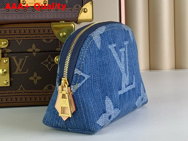 Louis Vuitton Pochette Cosmetique PM Pouch in Denim Blue Monogram Denim M24316 Replica