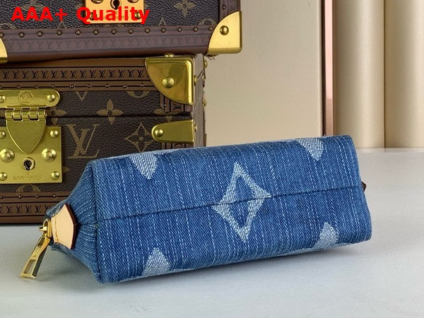 Louis Vuitton Pochette Cosmetique PM Pouch in Denim Blue Monogram Denim M24316 Replica