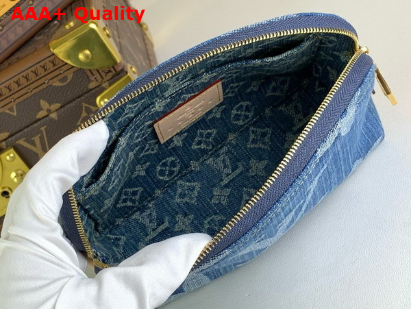 Louis Vuitton Pochette Cosmetique PM Pouch in Denim Blue Monogram Denim M24316 Replica