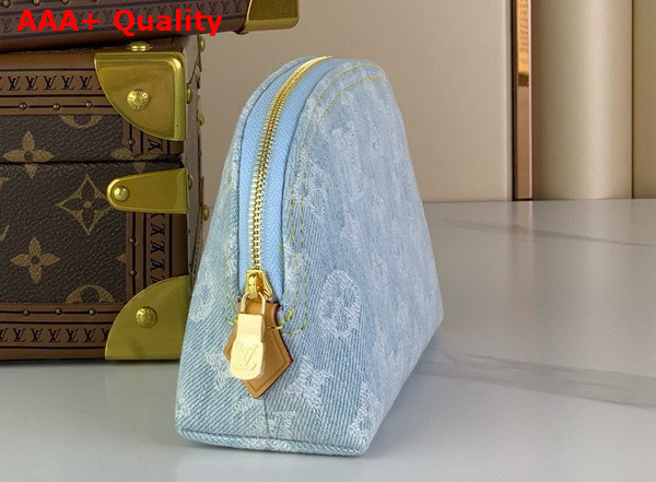 Louis Vuitton Pochette Cosmetique PM Sky Blue Monogram Denim M83616 Replica