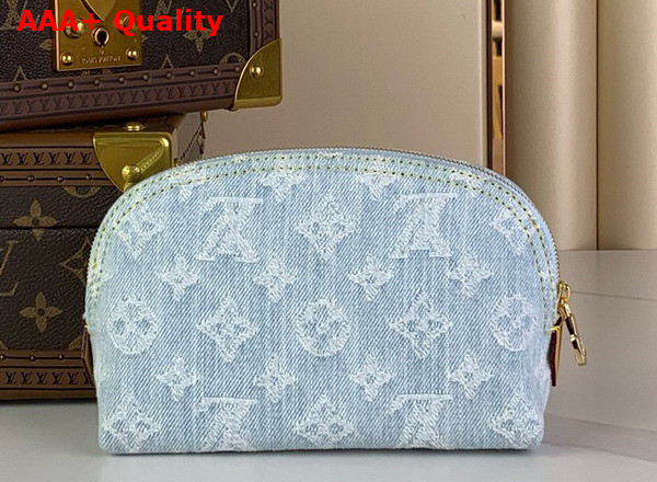 Louis Vuitton Pochette Cosmetique PM Sky Blue Monogram Denim M83616 Replica