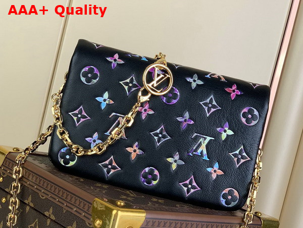 Louis Vuitton Pochette Coussin Black Puffy Lambskin with Multicolor Monogram Motif Replica