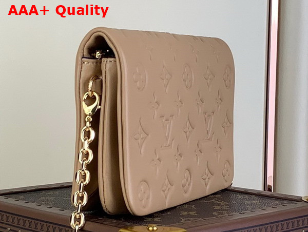 Louis Vuitton Pochette Coussin Camel Monogram Embossed Lambskin M82162 Replica