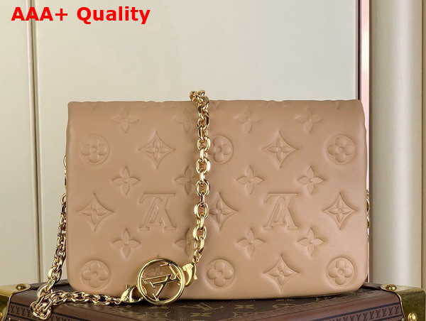 Louis Vuitton Pochette Coussin Camel Monogram Embossed Lambskin M82162 Replica