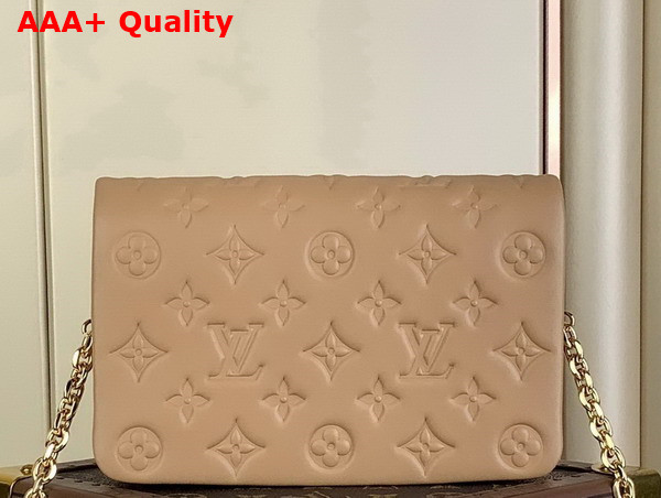 Louis Vuitton Pochette Coussin Camel Monogram Embossed Lambskin M82162 Replica