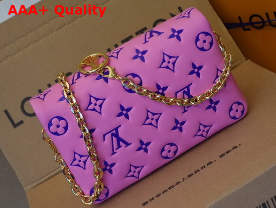 Louis Vuitton Pochette Coussin Pink Purple Monogram Embossed Lambskin M80745 Replica