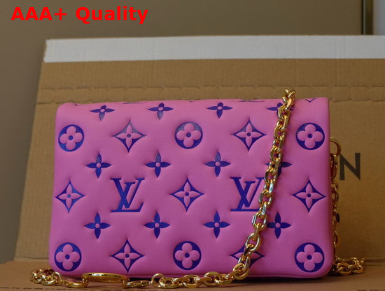 Louis Vuitton Pochette Coussin Pink Purple Monogram Embossed Lambskin M80745 Replica