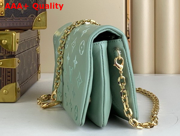 Louis Vuitton Pochette Coussin in Sauge Green Monogram Embossed Puffy Lambskin M82474 Replica