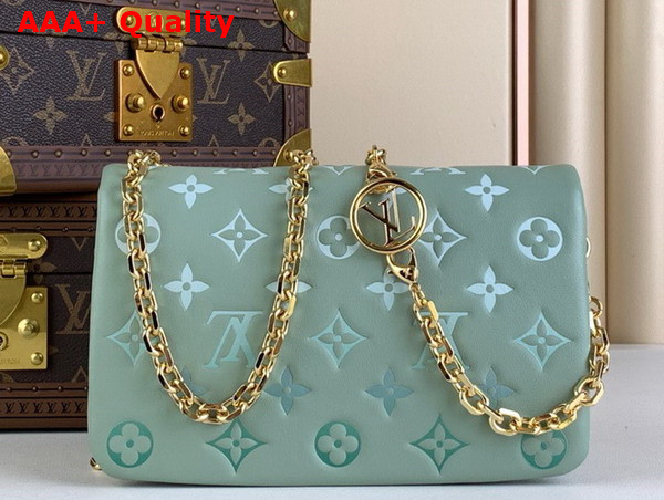 Louis Vuitton Pochette Coussin in Sauge Green Monogram Embossed Puffy Lambskin M82474 Replica