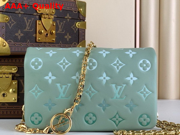 Louis Vuitton Pochette Coussin in Sauge Green Monogram Embossed Puffy Lambskin M82474 Replica