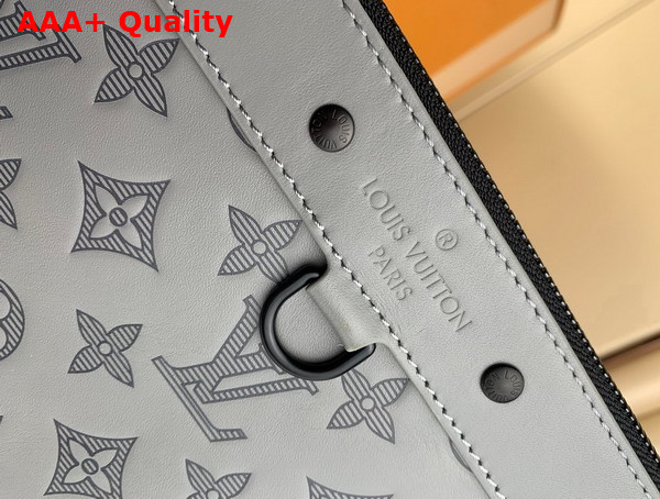 Louis Vuitton Pochette Discovery Anthracite Gray Monogram Shadow Calf Leather M81385 Replica