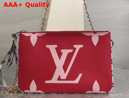 Louis Vuitton Pochette Double Zip Red Pink Monogram Coated Canvas M67561 Replica