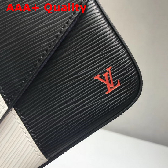 Louis Vuitton Pochette Felicie Black Epi Leather with Two Tone Stripe Replica