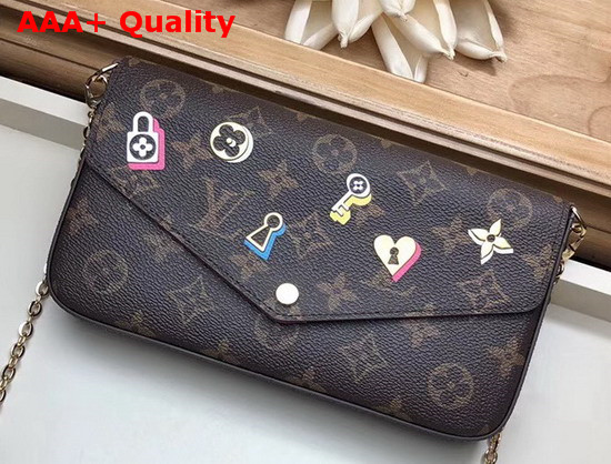 Louis Vuitton Pochette Felicie Monogram Canvas LV Love Lock Collection M63999 Replica