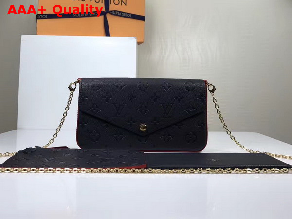 Louis Vuitton Pochette Felicie Monogram Empreinte Marine Rouge M64099 Replica