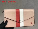 Louis Vuitton Pochette Felicie Rose Ballerine Epi Leather with Two Tone Stripe Replica