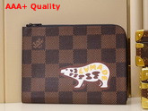 Louis Vuitton Pochette Jour GM Giant Damier Ebene Canvas with a Playful Drawing of a Bear N60390 Replica