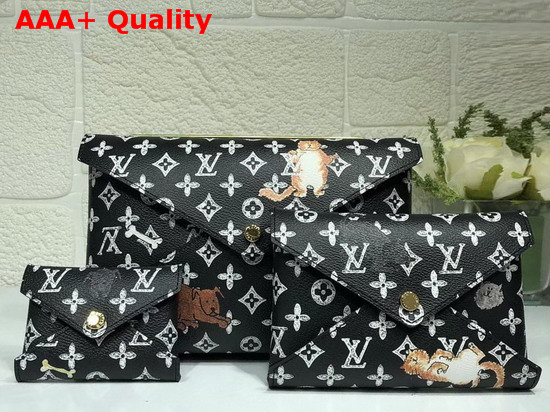 Louis Vuitton Pochette Kirigami Black and Orange Transformed Historic Monogram Canvas M67447 Replica