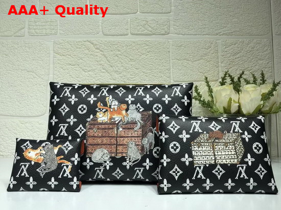 Louis Vuitton Pochette Kirigami Black and Orange Transformed Historic Monogram Canvas M67447 Replica