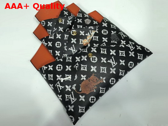 Louis Vuitton Pochette Kirigami Black and Orange Transformed Historic Monogram Canvas M67447 Replica