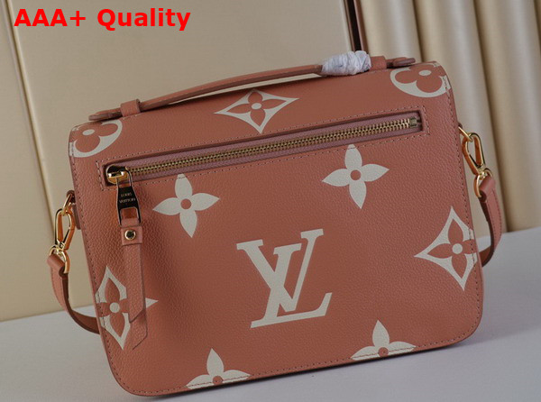 Louis Vuitton Pochette Metis Bicolor Monogram Empreinte Leather Rose Trianon Creme M46302 Replica