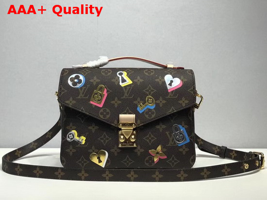 Louis Vuitton Pochette Metis Decorated with Fused Metallic Foil Locks Keys and Blossoms M44366 Monogram Canvas Replica