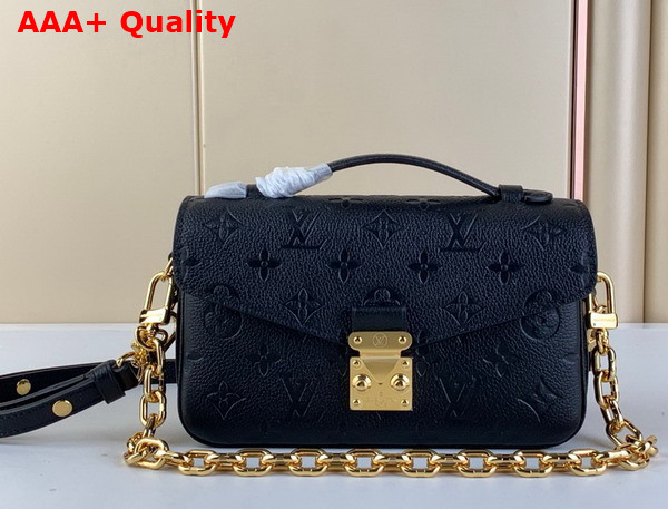 Louis Vuitton Pochette Metis East West Bag Black Monogram Empreinte Leather M46595 Replica