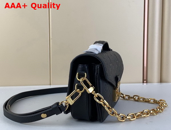 Louis Vuitton Pochette Metis East West Bag Black Monogram Empreinte Leather M46595 Replica