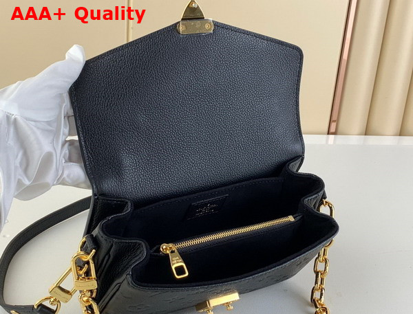 Louis Vuitton Pochette Metis East West Bag Black Monogram Empreinte Leather M46595 Replica