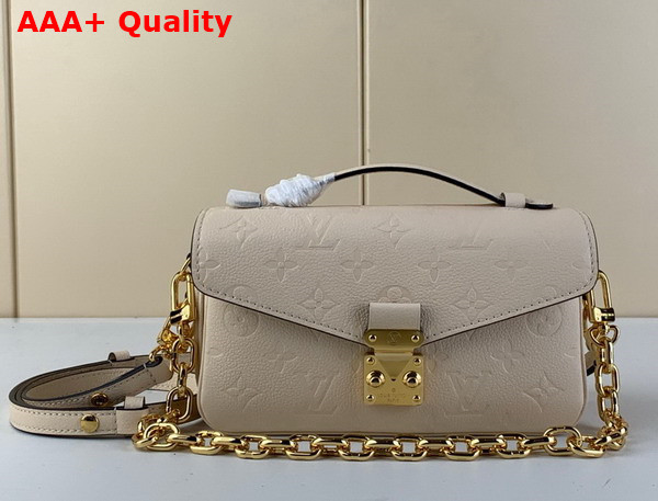 Louis Vuitton Pochette Metis East West Bag Creme Monogram Empreinte Leather M22942 Replica