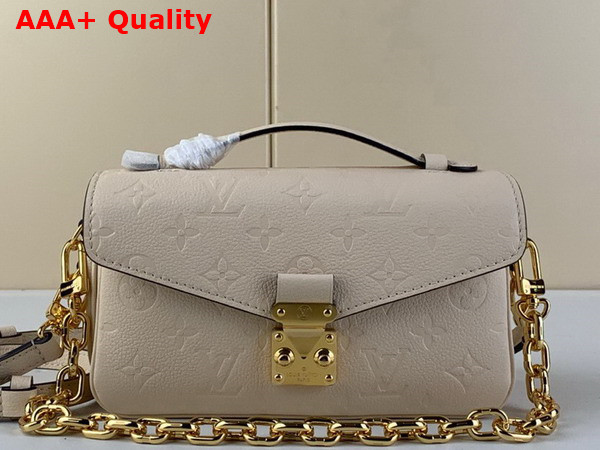 Louis Vuitton Pochette Metis East West Bag Creme Monogram Empreinte Leather M22942 Replica