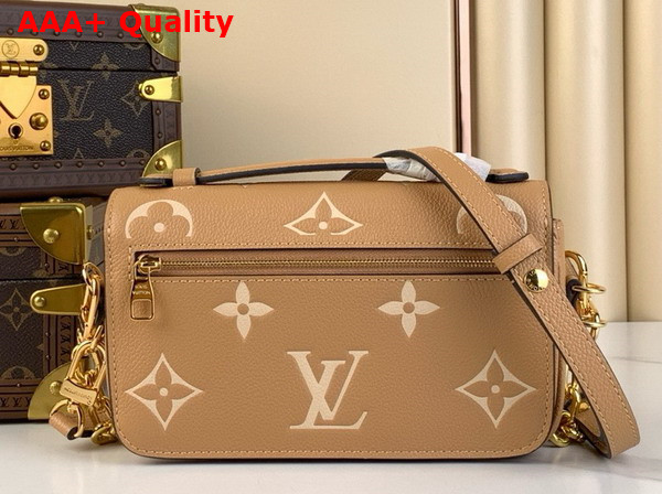 Louis Vuitton Pochette Metis East West Handbag Arizona Cream Monogram Empreinte Leather M12735 Replica