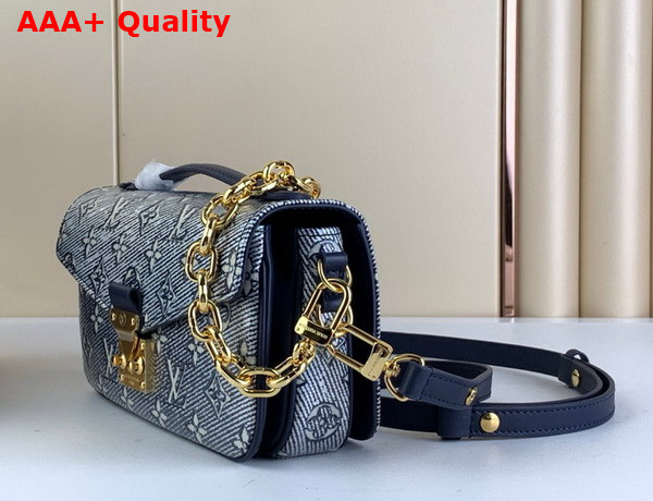 Louis Vuitton Pochette Metis East West Handbag in Blue Monogram Coated Canvas M22834 Replica