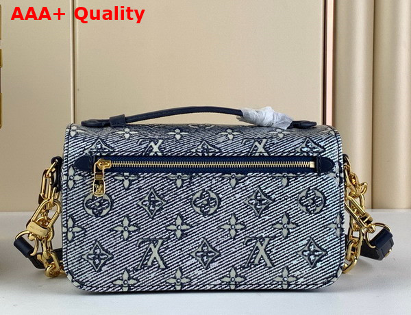 Louis Vuitton Pochette Metis East West Handbag in Blue Monogram Coated Canvas M22834 Replica