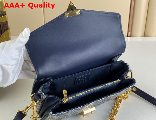 Louis Vuitton Pochette Metis East West Handbag in Blue Monogram Coated Canvas M22834 Replica