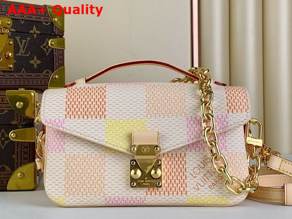 Louis Vuitton Pochette Metis East West Peach Damier Giant Coated Canvas N40749 Replica