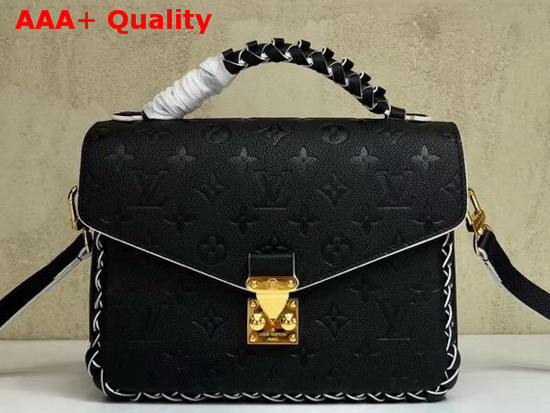 Louis Vuitton Pochette Metis Features Finely Crafted Braided Embellishments Black Embossed Supple Cowhide M43942 Replica