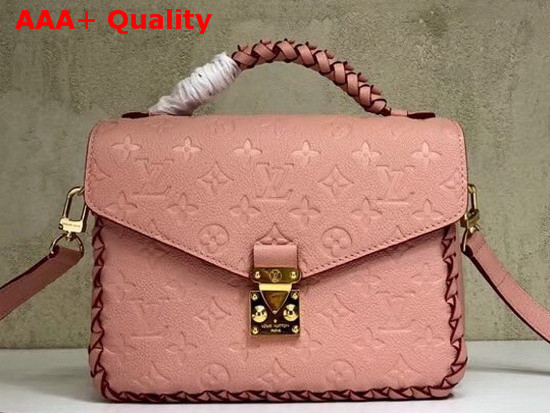 Louis Vuitton Pochette Metis Features Finely Crafted Braided Embellishments Rose Poudre Embossed Supple Cowhide Replica