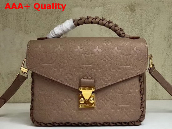 Louis Vuitton Pochette Metis Features Finely Crafted Braided Embellishments Vison Beige Embossed Supple Cowhide M43941 Replica