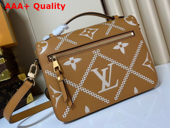 Louis Vuitton Pochette Metis Handbag Arizona Embroidered Embossed Supple Grained Cowhide Leather M46018 Replica