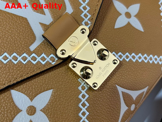 Louis Vuitton Pochette Metis Handbag Arizona Embroidered Embossed Supple Grained Cowhide Leather M46018 Replica