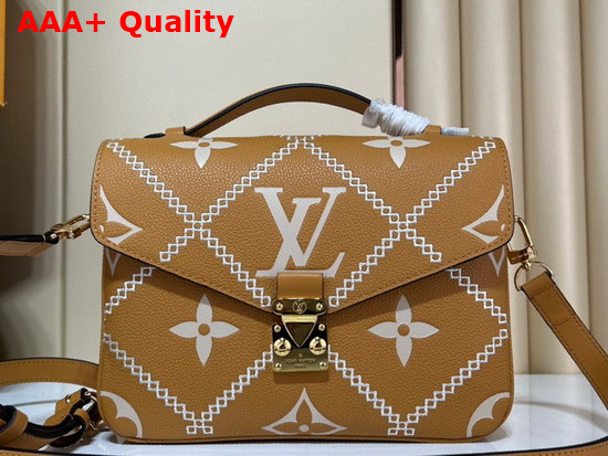 Louis Vuitton Pochette Metis Handbag Arizona Embroidered Embossed Supple Grained Cowhide Leather M46018 Replica