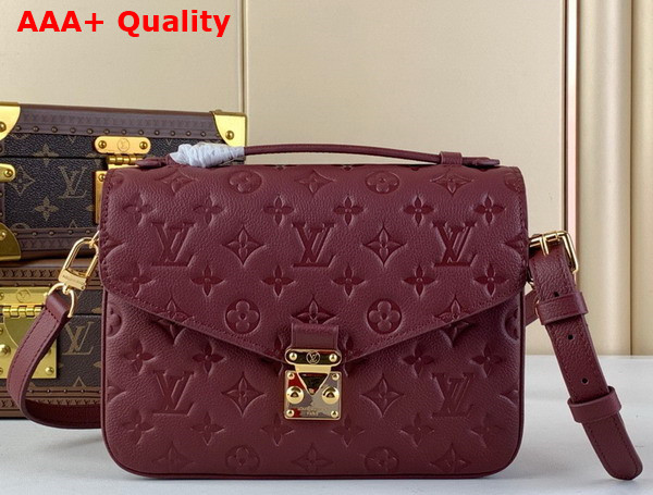 Louis Vuitton Pochette Metis Handbag in Burgundy Monogram Empreinte Leather Replica