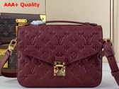 Louis Vuitton Pochette Metis Handbag in Burgundy Monogram Empreinte Leather Replica