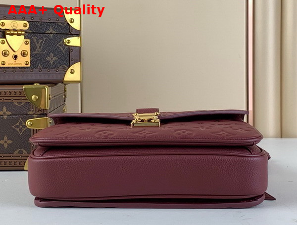 Louis Vuitton Pochette Metis Handbag in Burgundy Monogram Empreinte Leather Replica